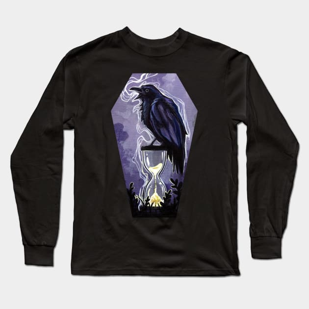 Raven and the Sands of Time Coffin Long Sleeve T-Shirt by BiancaRomanStumpff